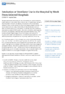 Intubation or Ventilator Use in the Hospital by Week from Selected Hospitals COVID19 Hospital Data January 12 2022