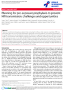 Planning for preexposure prophylaxis to prevent HIV transmission challenges and opportunities