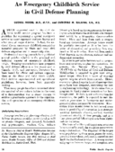 An emergency childbirth service in civil defence planning