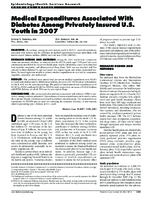 Medical Expenditures Associated With Diabetes Among Privately Insured US Youth in 2007