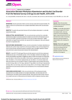 Association between workplace absenteeism and alcohol use disorder from the National Survey on Drug Use and Health 20152019