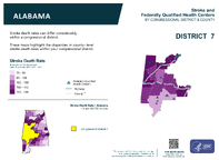 AL Congressional District 07 Stroke and Federally Qualified Health Centers Map 118th Congress