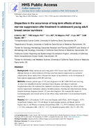 Disparities in the occurrence of long term effects of bone marrow suppression after treatment in adolescent young adult breast cancer survivors