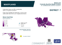 MD Congressional District 07 Stroke and Federally Qualified Health Centers Map 118th Congress