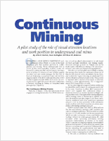 Continuous Mining  A pilot study of the role of visual attention locations and work position in underground coal mines