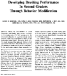 Developing brushing performance in second graders through behavior modification