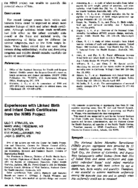 Experiences with linked birth and infant death certificates from the NIMS project