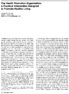 The Health Promotion Organization A Practical Intervention Designed To Promote Healthy Living