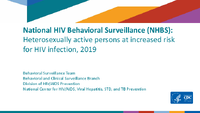 National HIV Behavioral Surveillance NHBSHeterosexually active persons at increased risk for HIV infection 2019