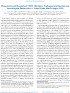 Characteristics of Hospitalized COVID19 Patients Discharged and Experiencing SameHospital Readmission  United States MarchAugust 2020