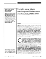 Mortality among infants with congenital malformations New York State 1983 to 1988