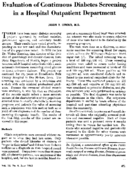 Evaluation of continuous diabetes screening in a hospital outpatient department