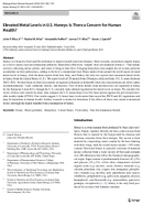 Elevated Metal Levels in US Honeys Is There a Concern for Human Health