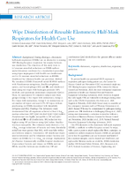 Wipe Disinfection of Reusable Elastomeric HalfMask Respirators for Health Care Use
