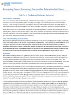 Increasing Cancer Screening OneonOne Education for Clients for Breast Cervical and Colorectal Cancers