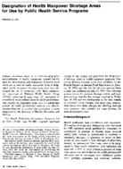 Designation of health manpower shortage areas for use by public health service programs