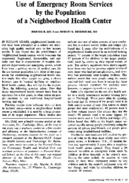 Use of emergency room services by the population of a neighborhood health center