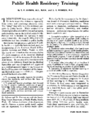 Public health residency training