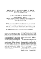 Effects Of Trace Metals On Particulate Matter Formation In A Diesel Engine Metal Contents From Ferrocene And Lube Oil
