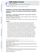 Facilitators to referrals to CDCs National Diabetes Prevention Program in primary care practices and pharmacies DocStyles 20162017