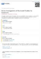 Active investigations of multistate foodborne outbreaks