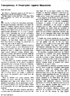 Transparency A Prescription Against Malpractice