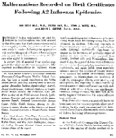 Malformations recorded on birth certificates following A2 influenza epidemics