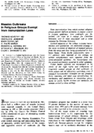 Measles outbreaks in religious groups exempt from immunization laws