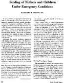 Feeding of mothers and children under emergency conditions