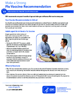 Make a Strong Flu Vaccine Recommendation Information for Health Care Professionals 2017 Adults aged 50 to 64