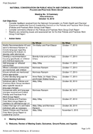 National Conversation on Public Health and Chemical Exposures Policies and Practices Meeting No 10 Summary Teleconference October 15 2010