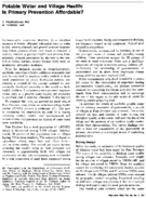 Potable water and village health is primary prevention affordable