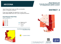 AZ Congressional District 02 Heart Disease and Federally Qualified Health Centers Map 118th Congress