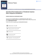 Statistical Thermodynamics of Hindered Rotation from Computer Simulations