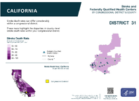 CA Congressional District 31 Stroke and Federally Qualified Health Centers Map 118th Congress