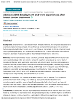 Employment and work experiences after breast cancer treatment
