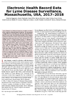 Electronic Health Record Data for Lyme Disease Surveillance Massachusetts USA 20172018