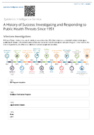 A History of Success Investigating and Responding to Public Health Threats Since 1951