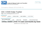 United States COVID19 cases and deaths by state reported to the CDC since January 21 2020 Total number of COVID19 deaths in the US reported to the CDC by stateterritory Sep 9 2020