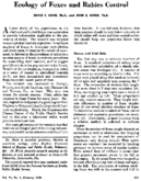 Ecology of foxes and rabies control