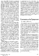 Comments on the symposium