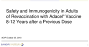 Safety and immunogenicity in adults of revaccination with Adacel  vaccine 812 years after a previous dose