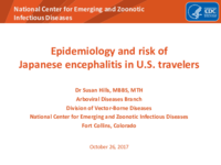 Epidemiology and risk of Japanese encephalitis in US travelers