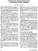 Rationale for selecting molluscicides for bilharzia control programs