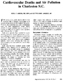 Cardiovascular deaths and air pollution in Charleston SC