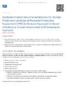 Updated Interim Recommendations for Worker Protection and Use of Personal Protective Equipment PPE to Reduce Exposure to Novel Influenza A Viruses Associated with Disease in Humans