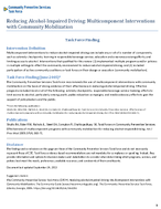 Reducing AlcoholImpaired Driving Multicomponent Interventions with Community Mobilization