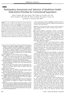 Participatory Assessment and Selection of Workforce Health Intervention Priorities for Correctional Supervisors