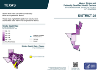 TX Congressional District 28 Stroke and Federally Qualified Health Centers Map 119th Congress