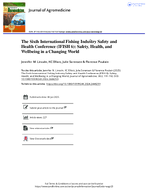 The Sixth International Fishing Industry Safety and Health Conference IFISH 6 Safety Health and Wellbeing in a Changing World